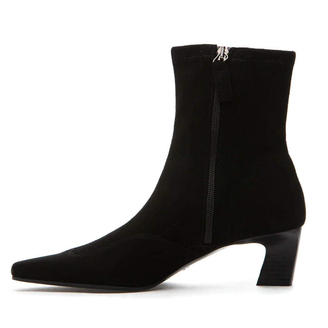 Fiona Stretch Suede Heel Boot - Image 4