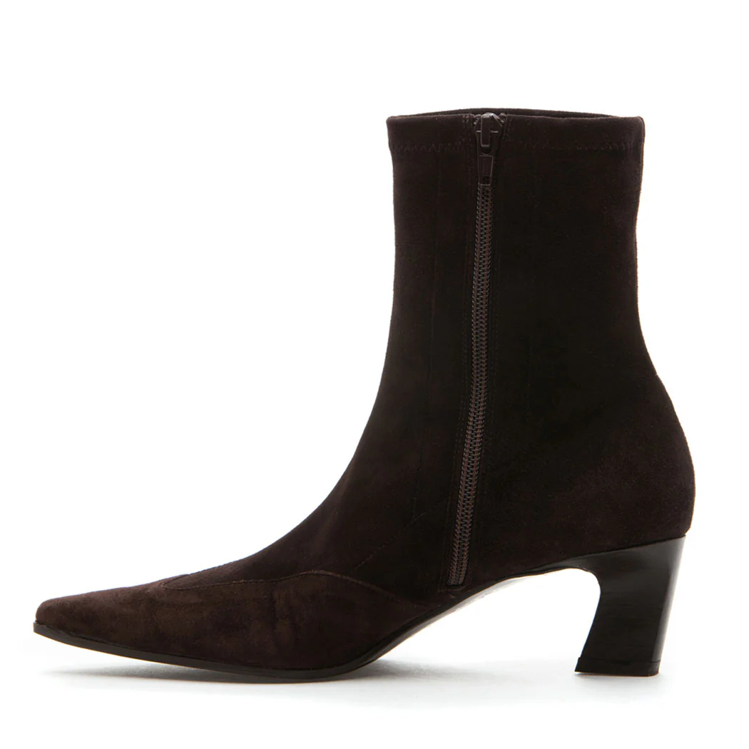 Fiona Stretch Suede Heel Boot - Image 4