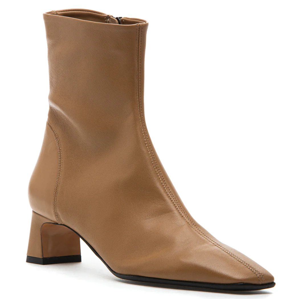 Flower Nappa Leather Heel Boot
