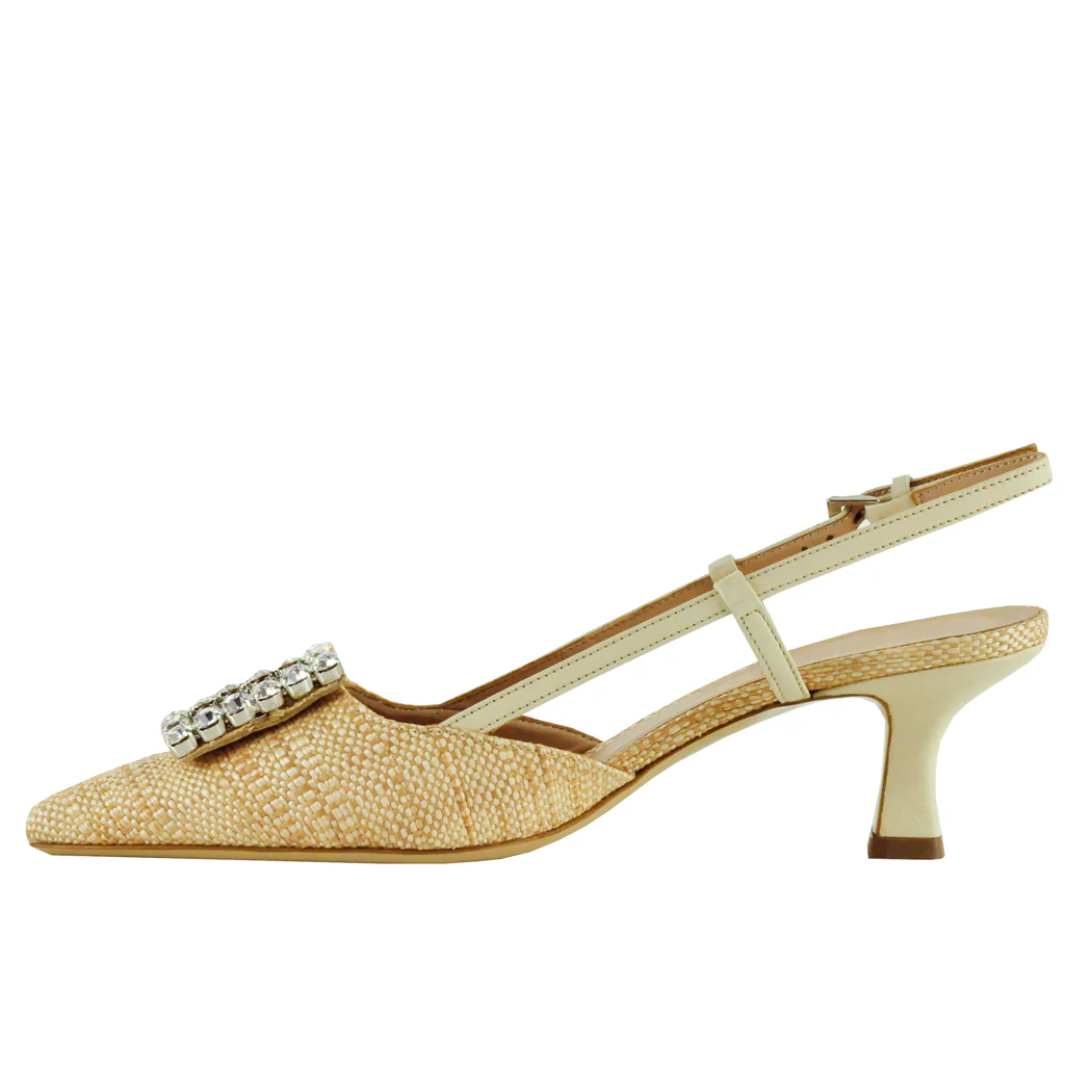 Forest Raffia Heel Sling - Image 4