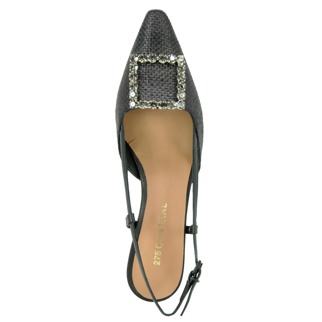 Forest Raffia Heel Sling - Image 3
