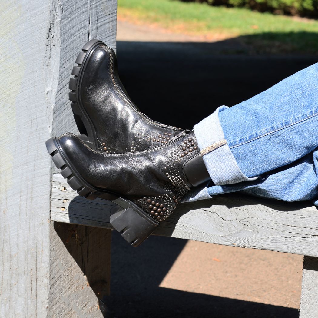 Frannie Leather Studded Boot - Image 2