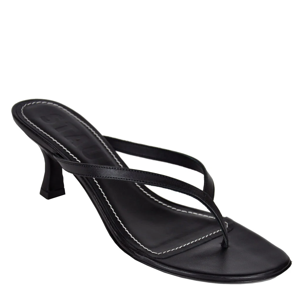 Freja Leather Thong Heel