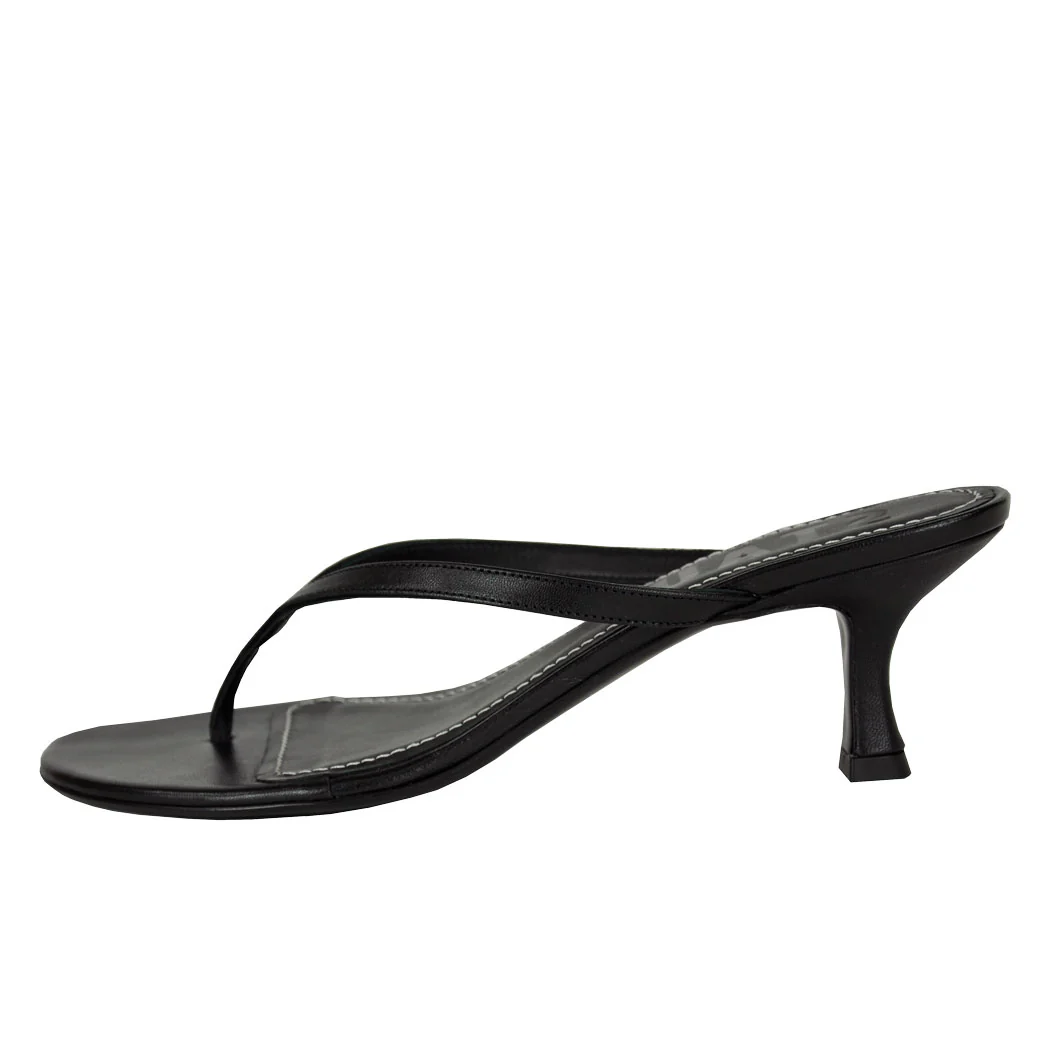 Freja Leather Thong Heel - Image 4
