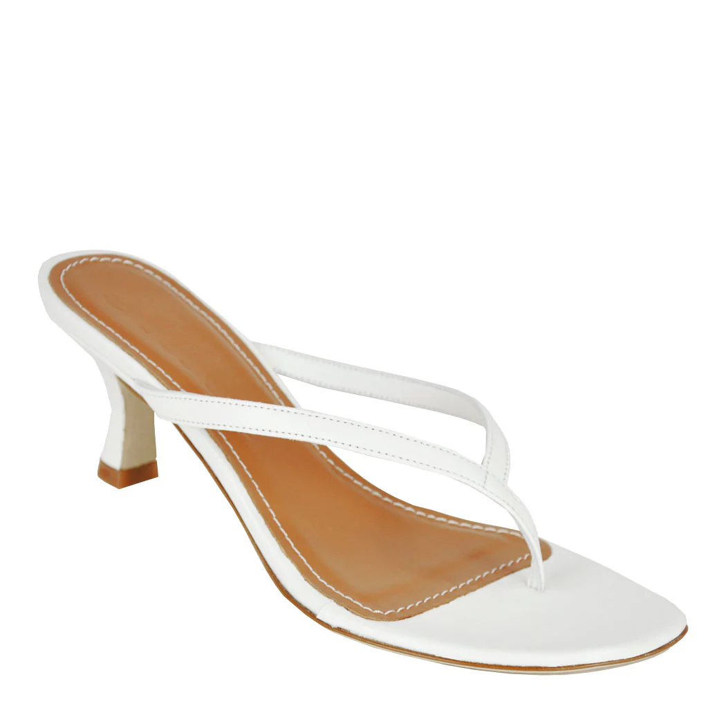 Freja Leather Thong Heel