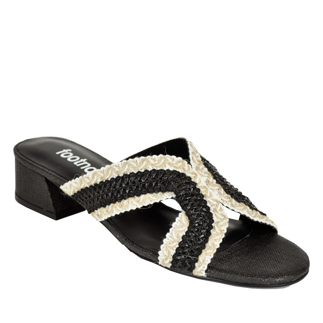 Helen Fabric Block Heel Slide