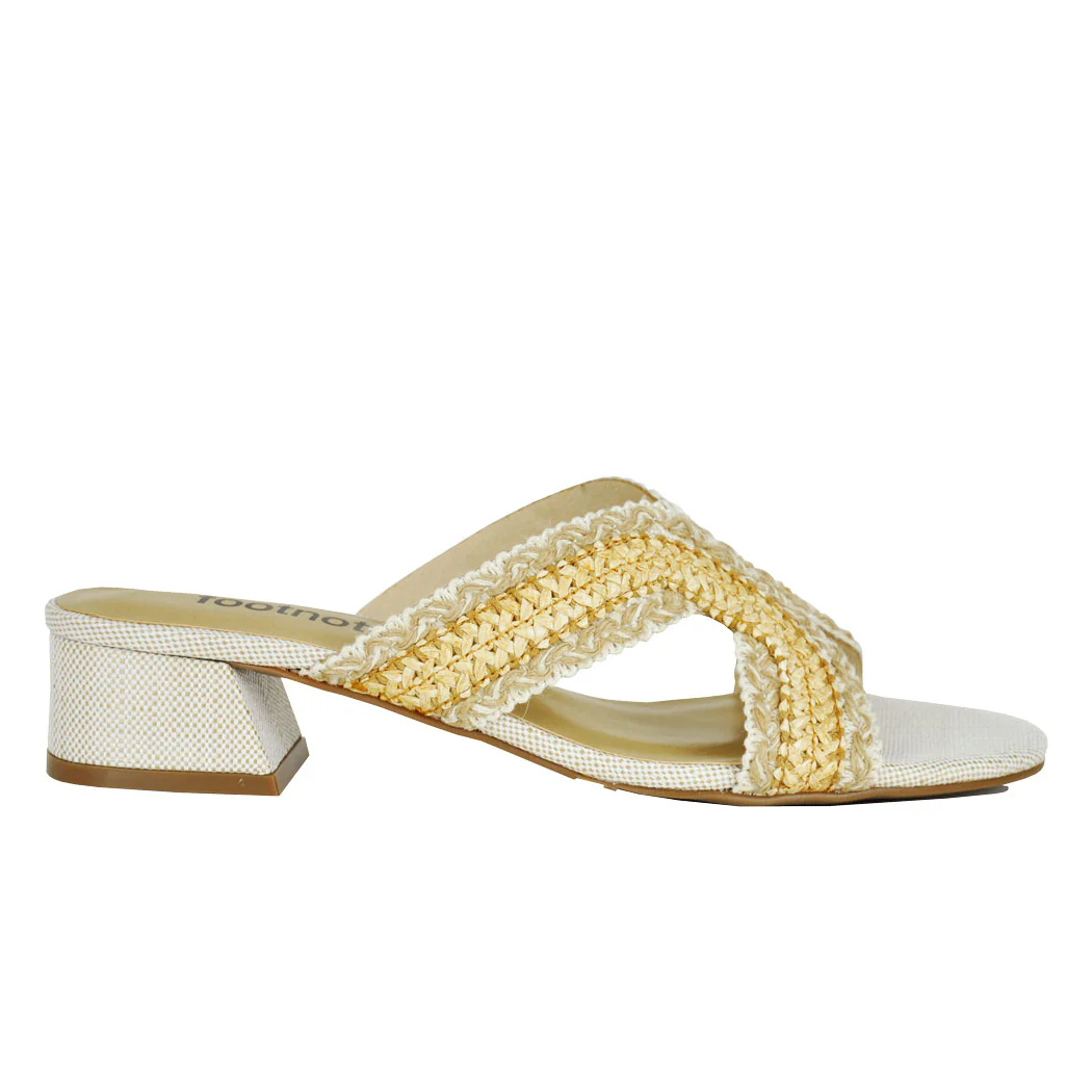 Helen Fabric Block Heel Slide - Image 2