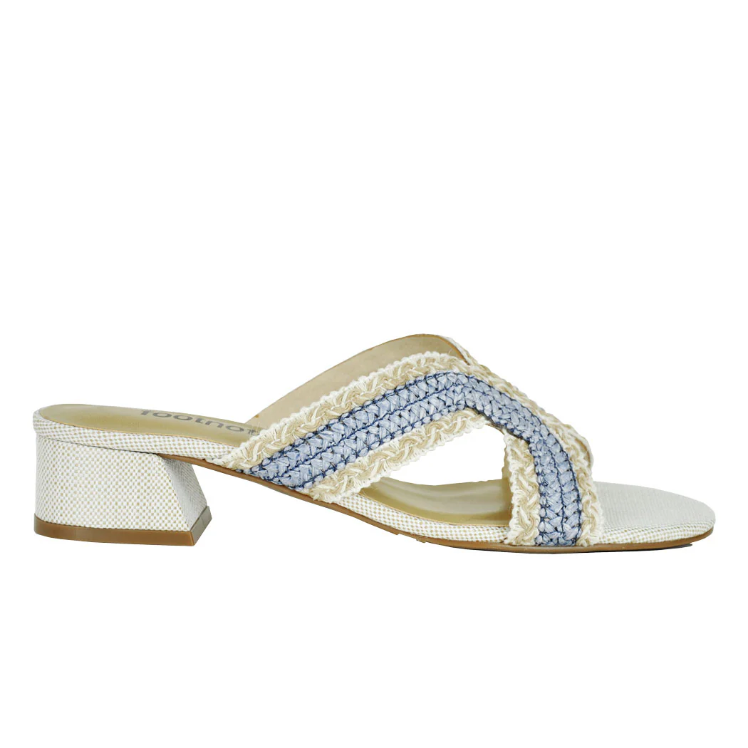 Helen Fabric Block Heel Slide - Image 2