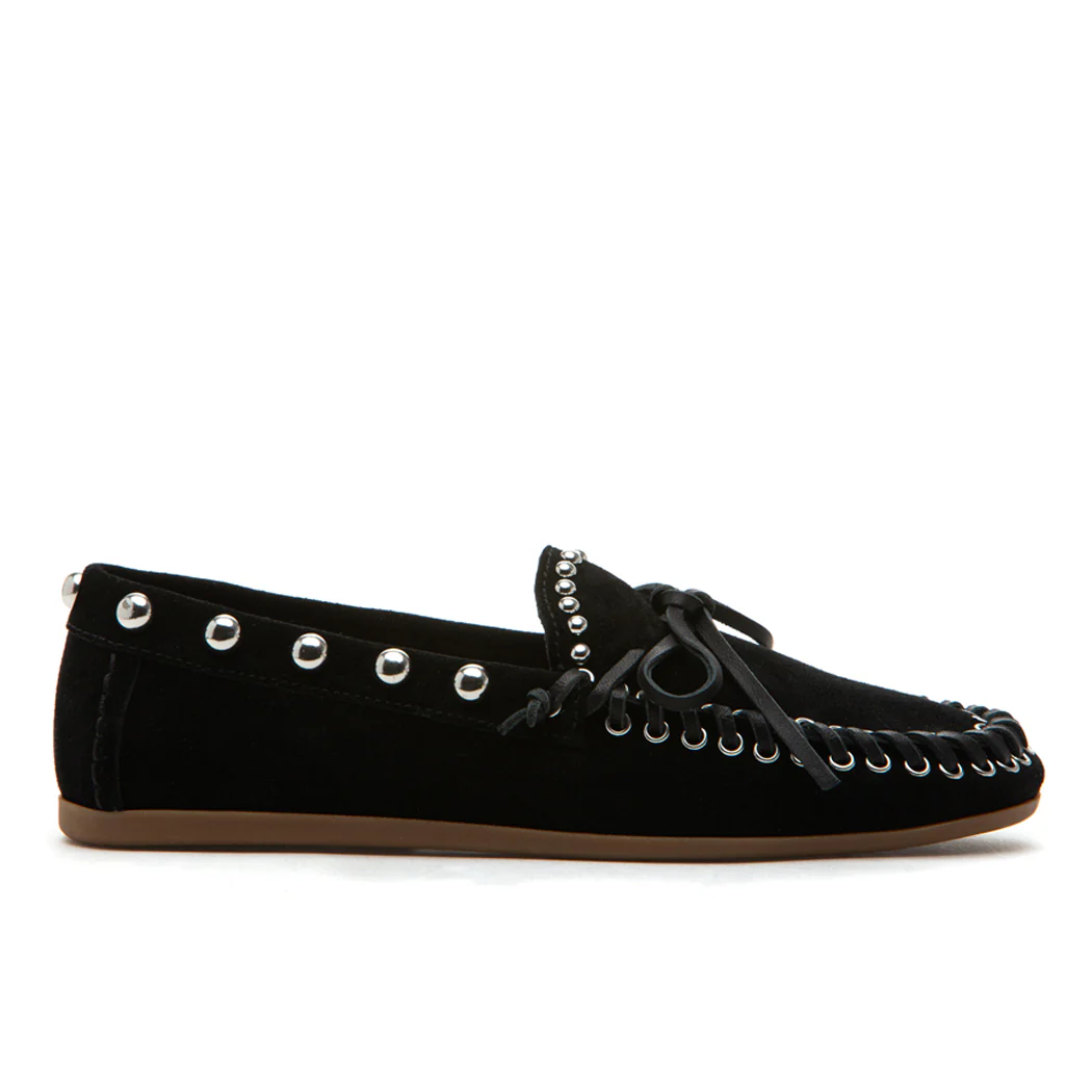 Ibiza Suede Tie Stitch Flat - Image 2