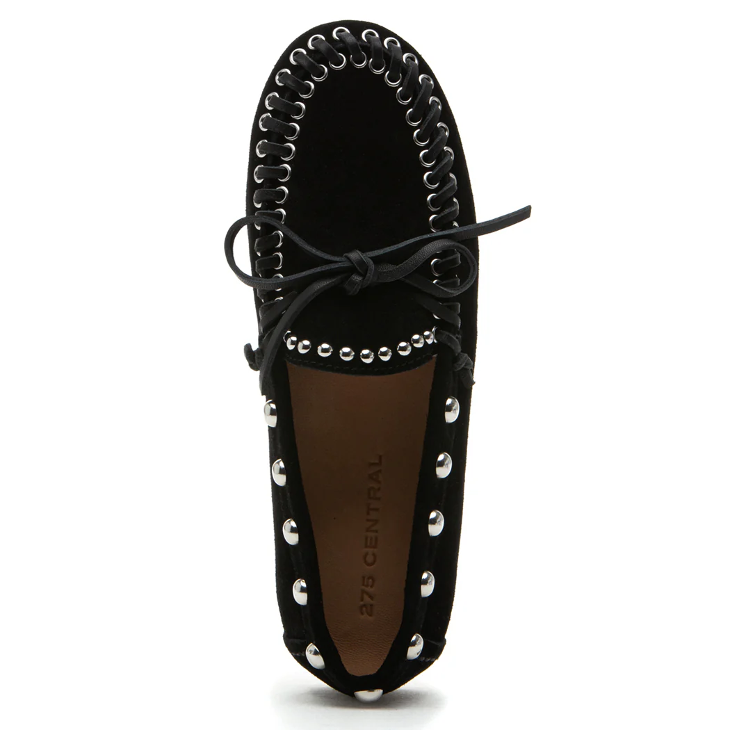 Ibiza Suede Tie Stitch Flat - Image 3