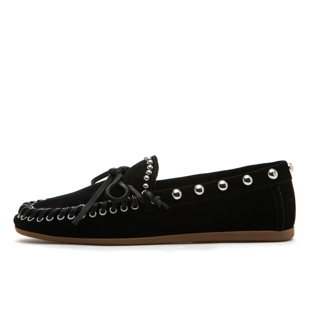 Ibiza Suede Tie Stitch Flat - Image 4
