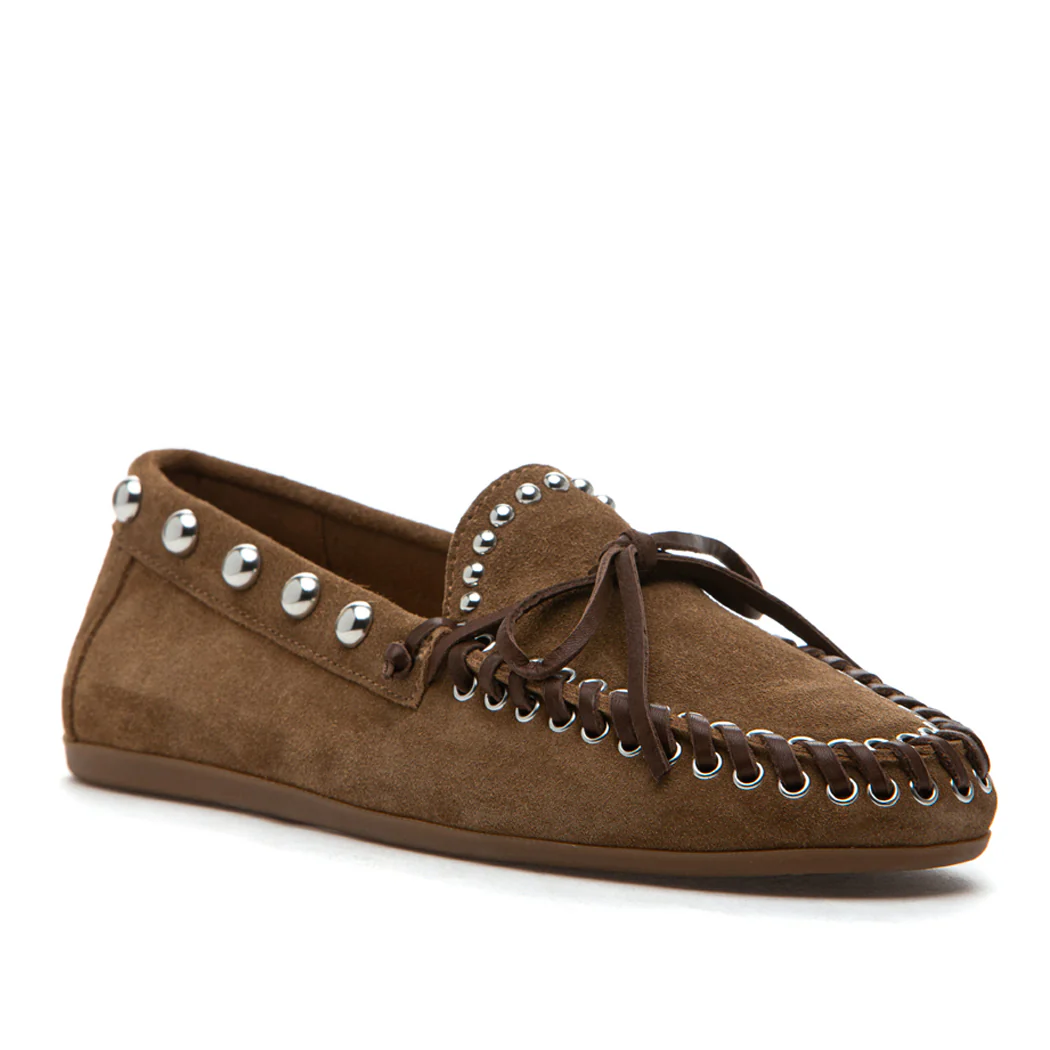 Ibiza Suede Tie Stitch Flat