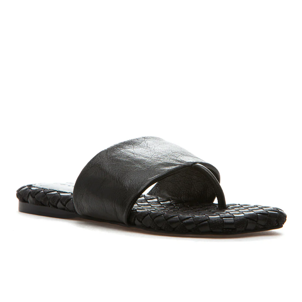 Ikenna Leather Woven Flat Thong