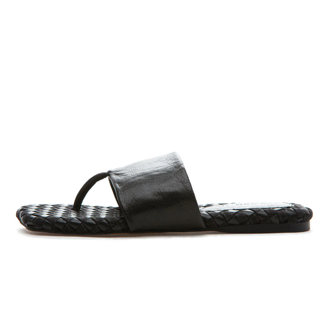 Ikenna Leather Woven Flat Thong - Image 4