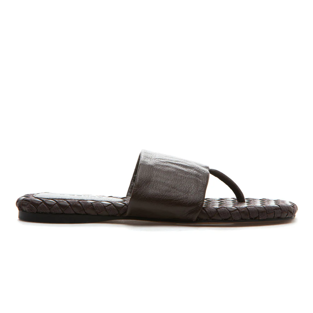 Ikenna Leather Woven Flat Thong - Image 2