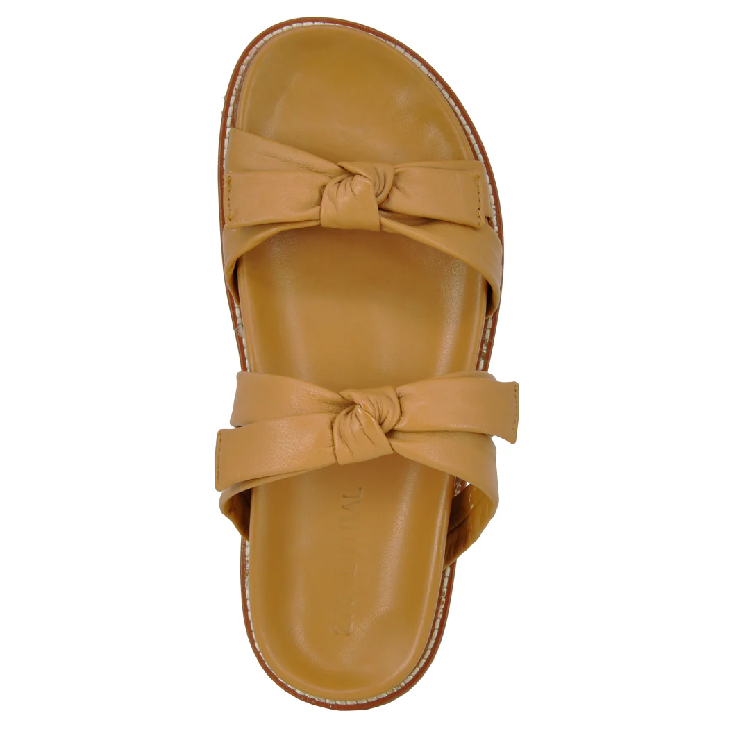 Irina Leather Bow Footbed Slide - Image 3