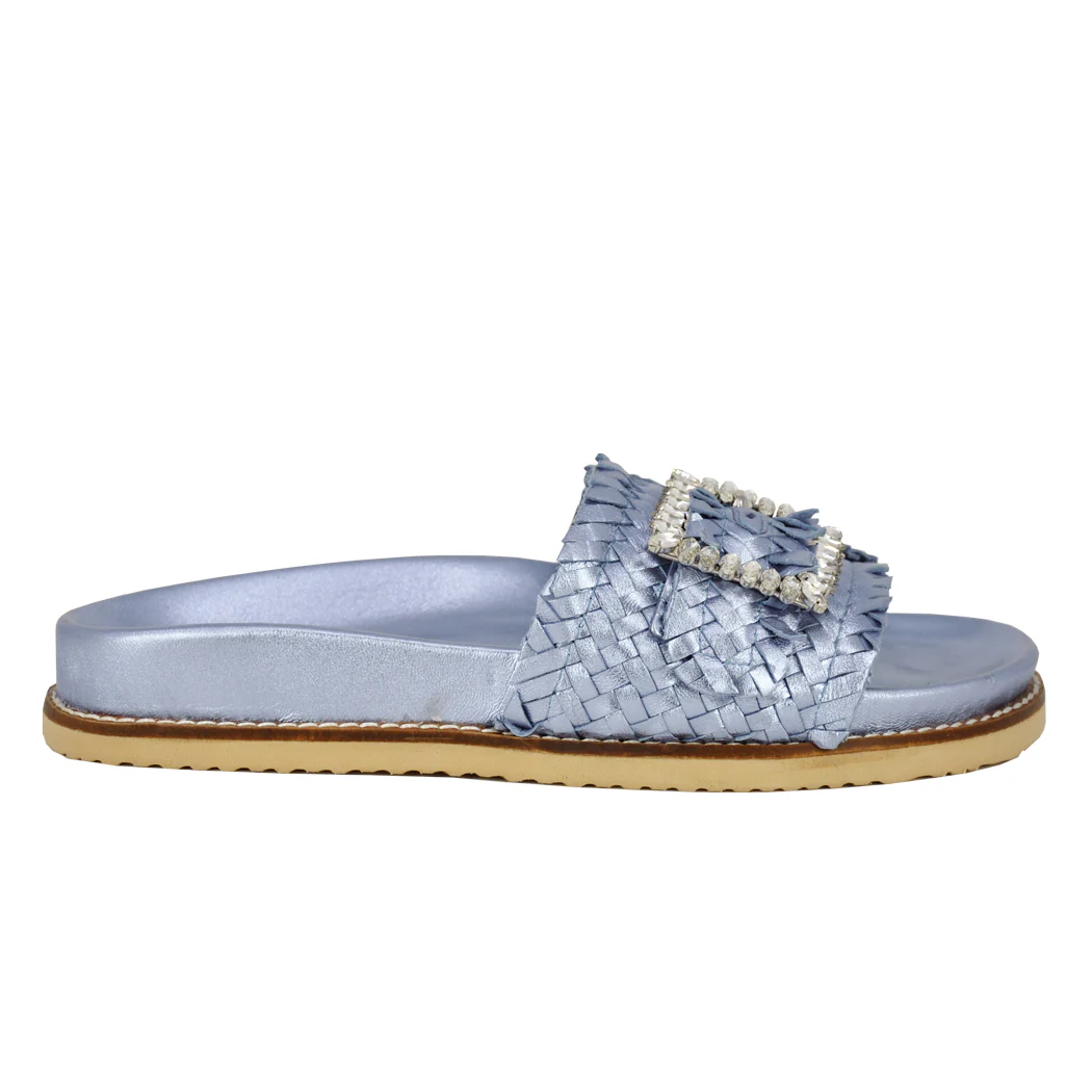 Iris Woven Leather Footbed Slide - Image 2