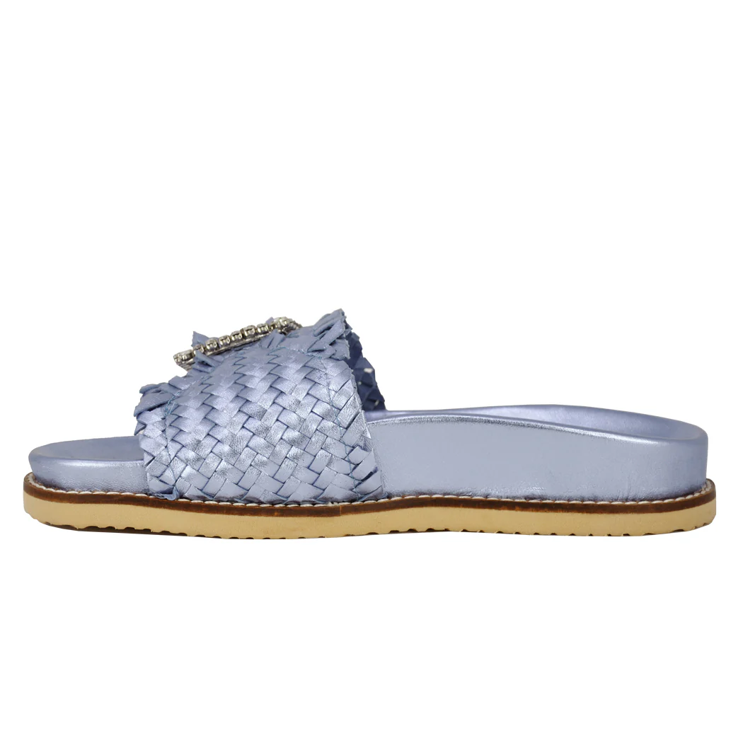 Iris Woven Leather Footbed Slide - Image 4