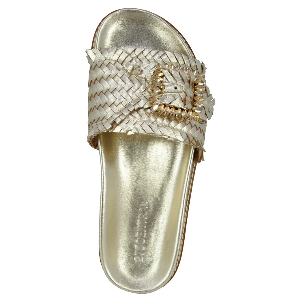 Iris Woven Leather Footbed Slide - Image 3