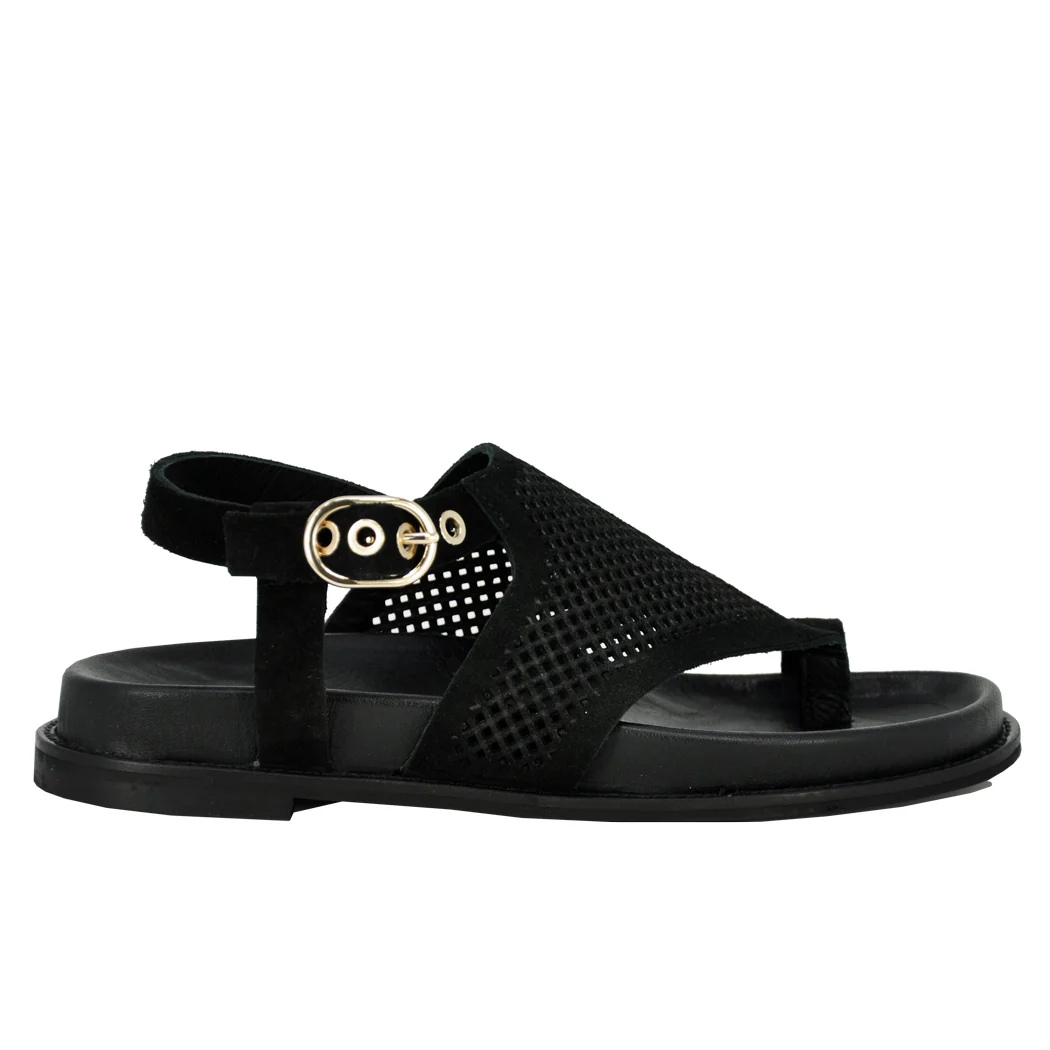 Izzy Suede Perforated Footbed Sandal - Image 2