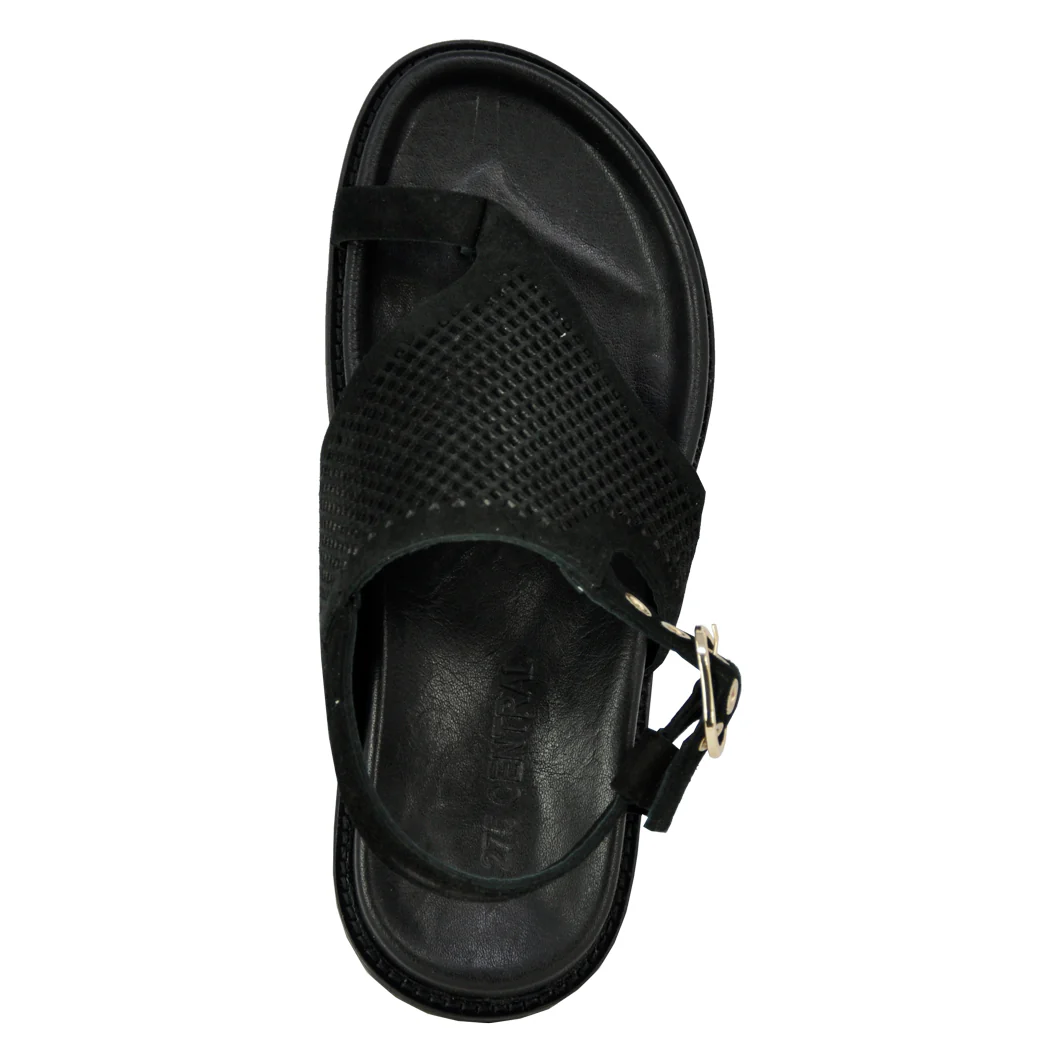 Izzy Suede Perforated Footbed Sandal - Image 3