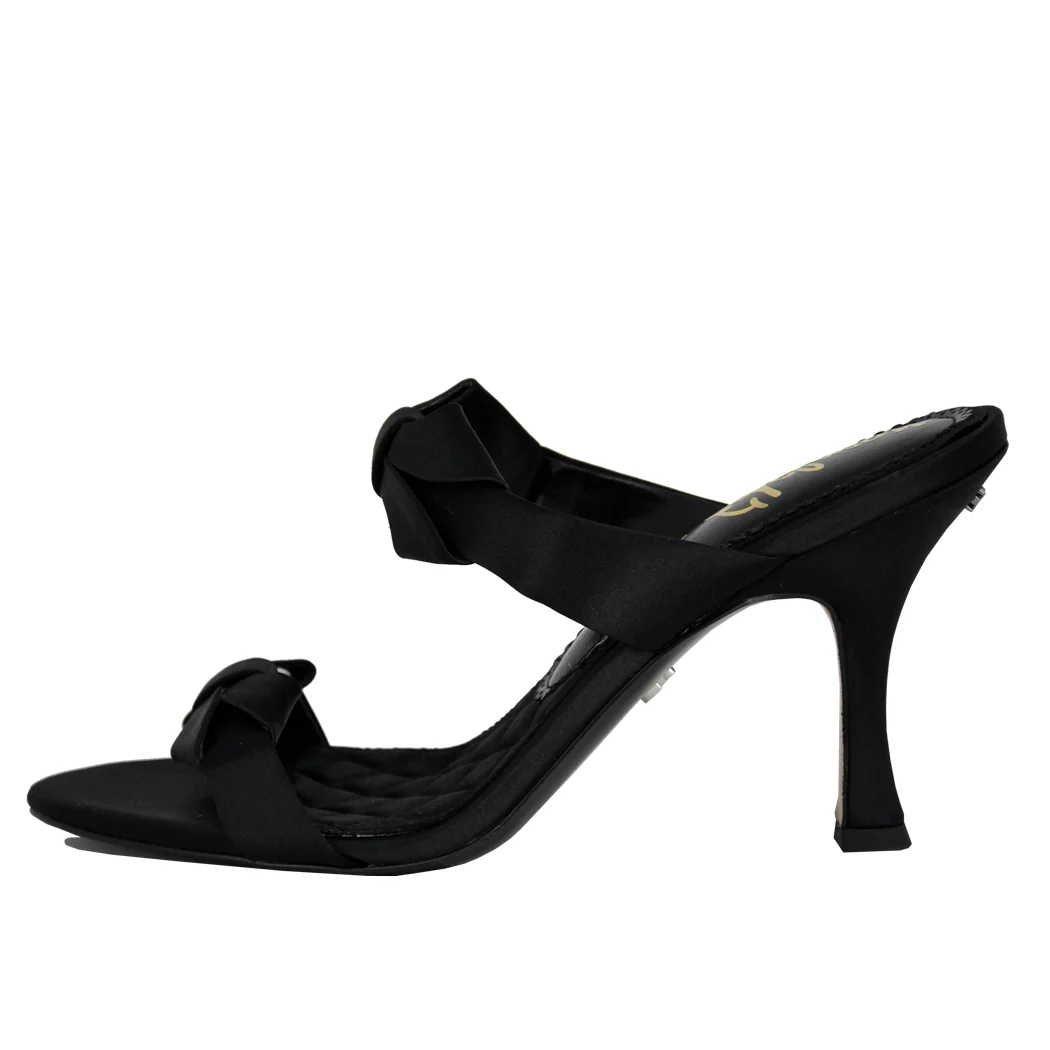 Jasmine Satin Bow Heel Slide - Image 4