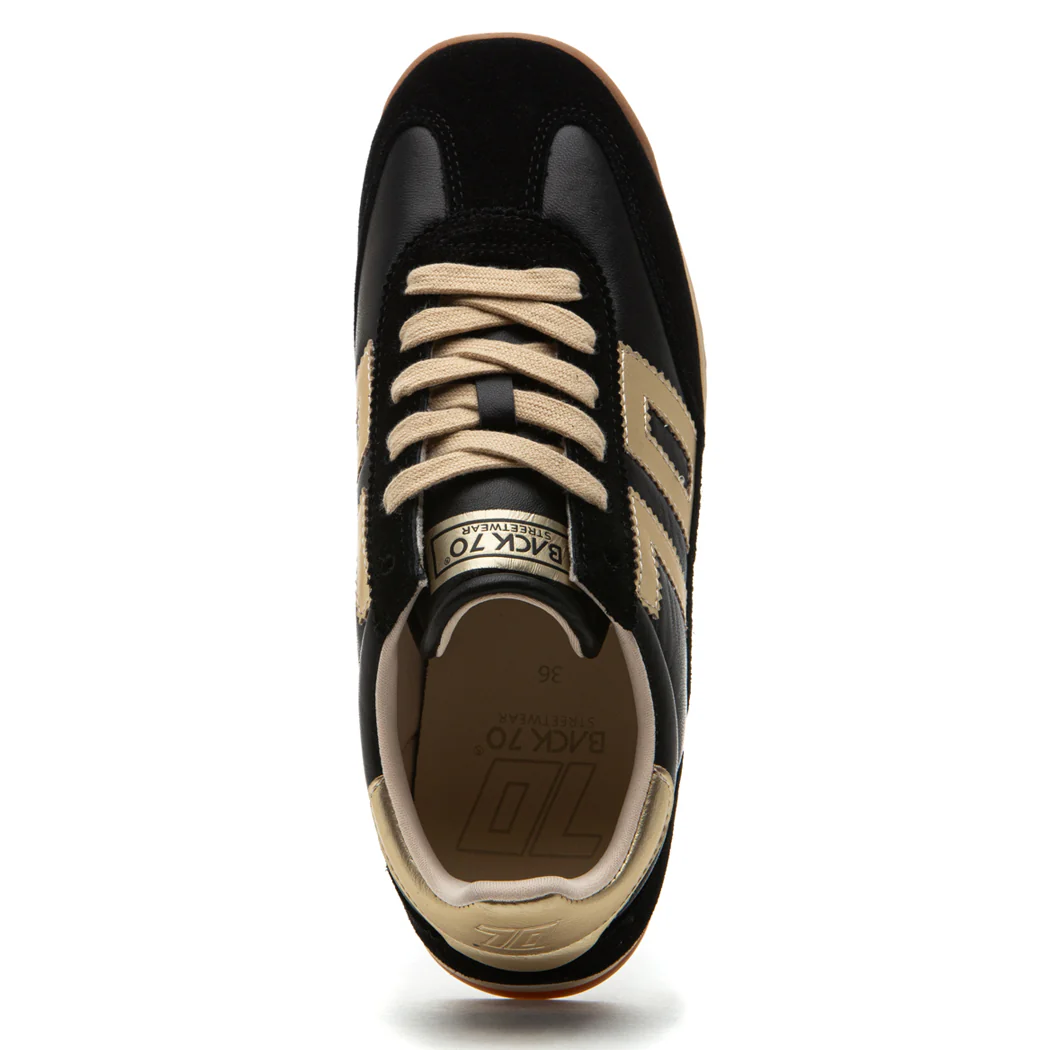 Jogger-N019 Black Gold Tie Sneaker - Image 3