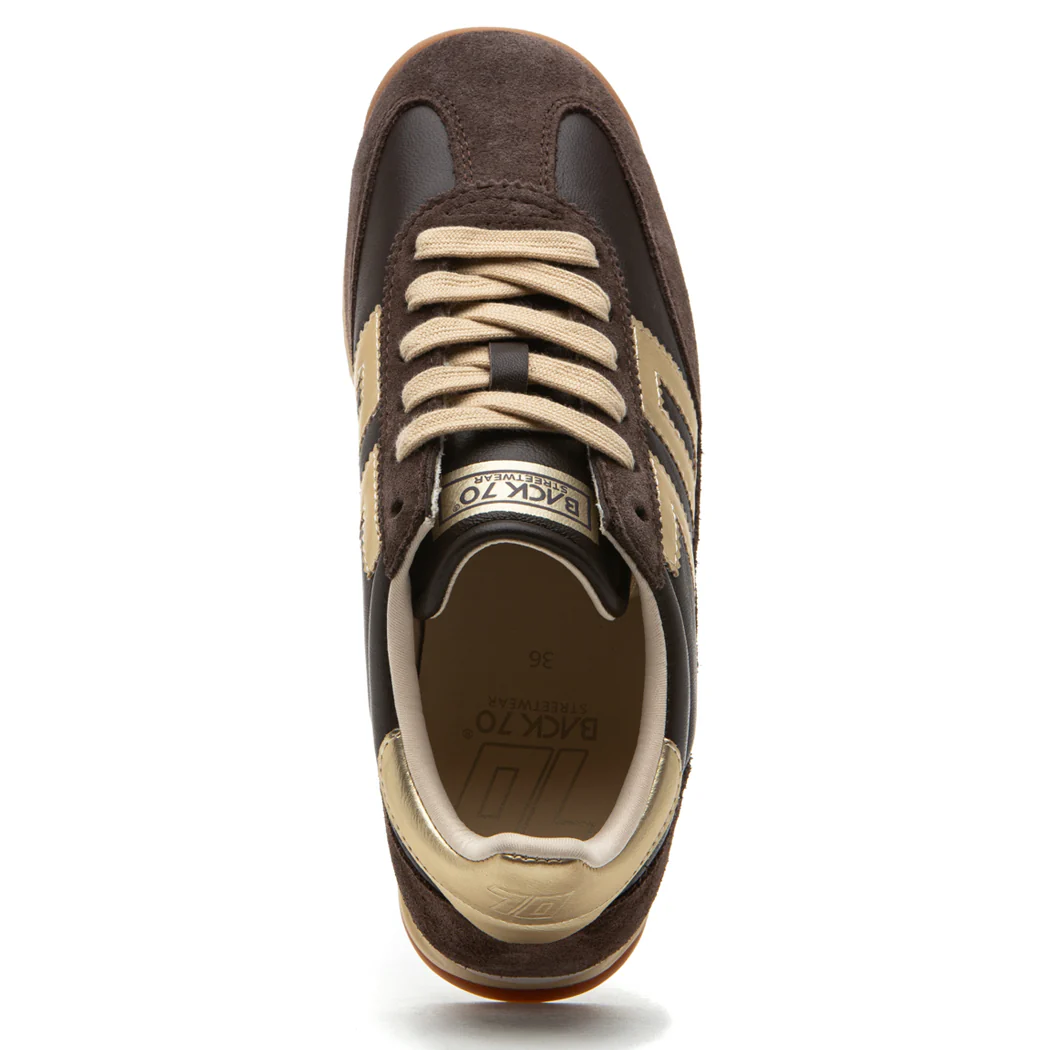 Jogger-N217 Coffee Gold Tie Sneaker - Image 3