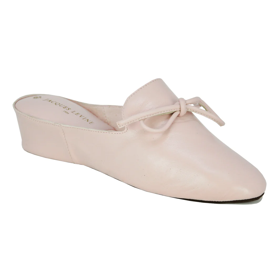 Julie Leather Bow Wedge Slipper