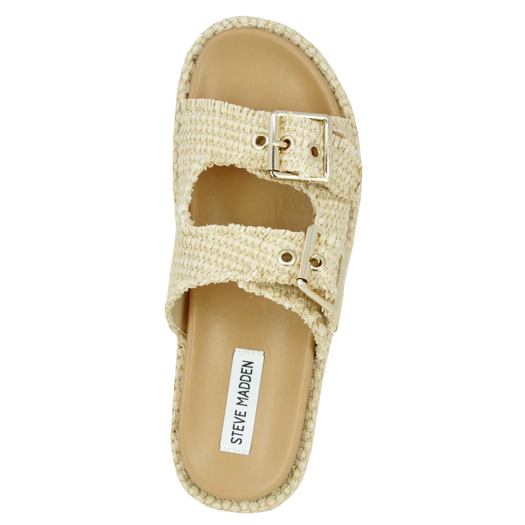Steve Madden - Karrigan - Raffia Buckle Platform Slide - Image 3