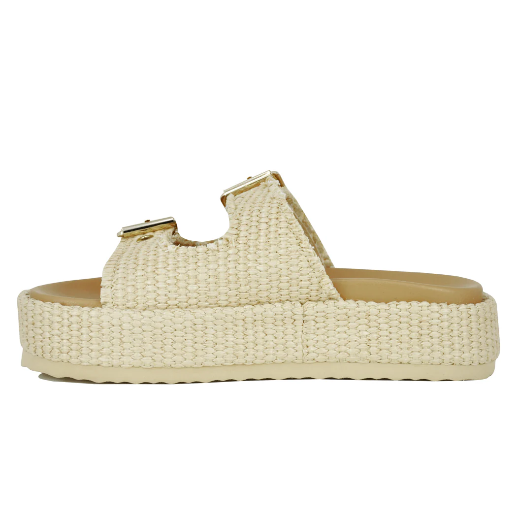 Steve Madden - Karrigan - Raffia Buckle Platform Slide - Image 4