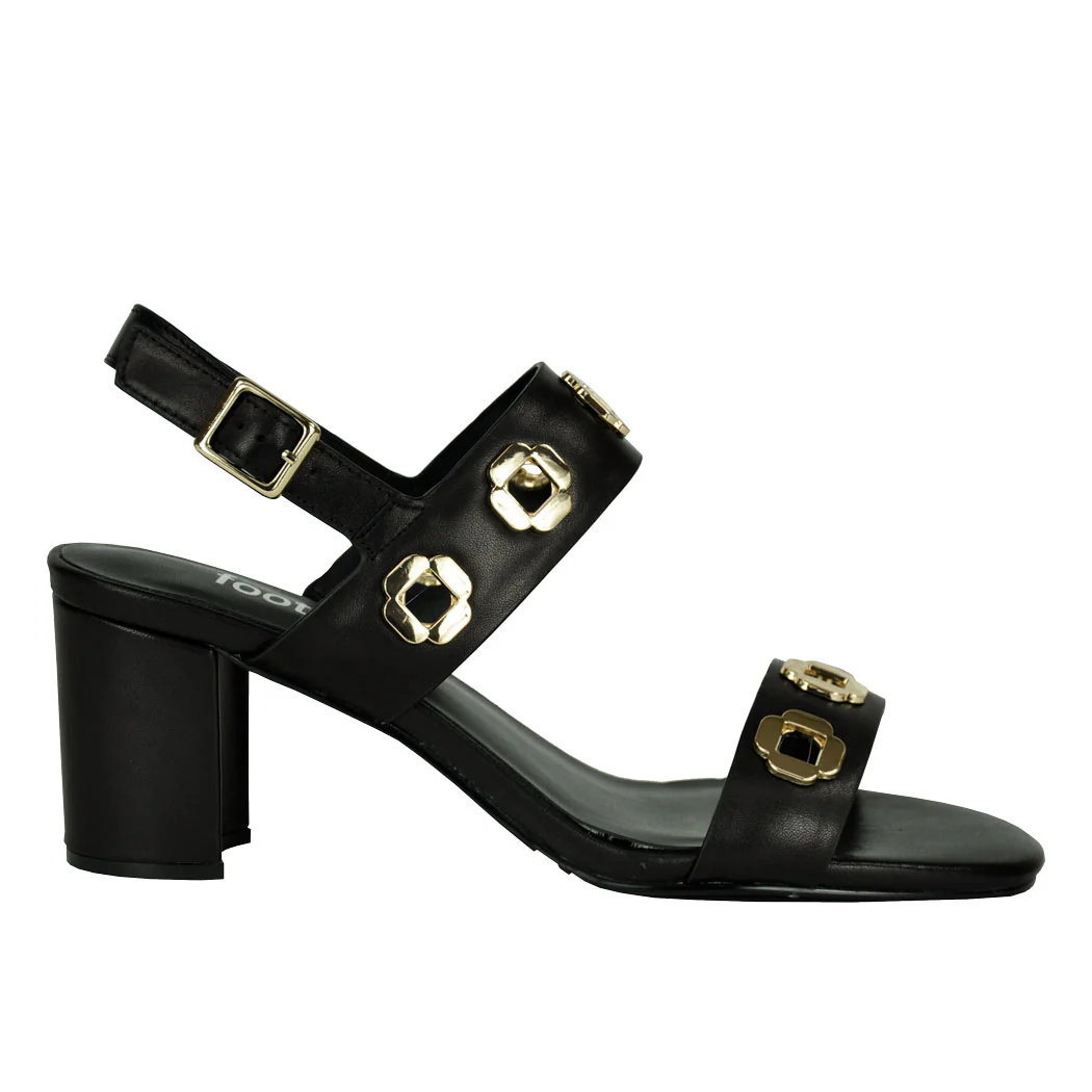 Livie Leather Heel Ornament Sandal - Image 2
