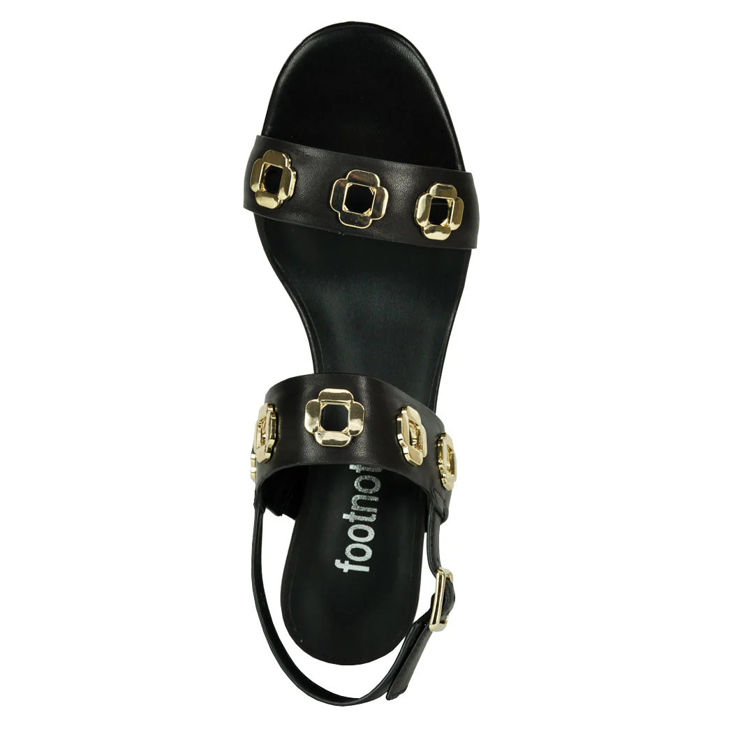 Livie Leather Heel Ornament Sandal - Image 3