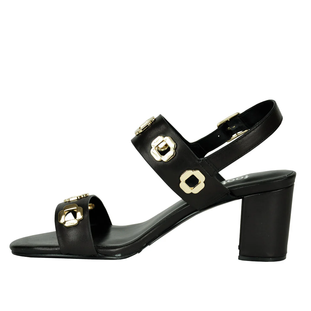 Livie Leather Heel Ornament Sandal - Image 4