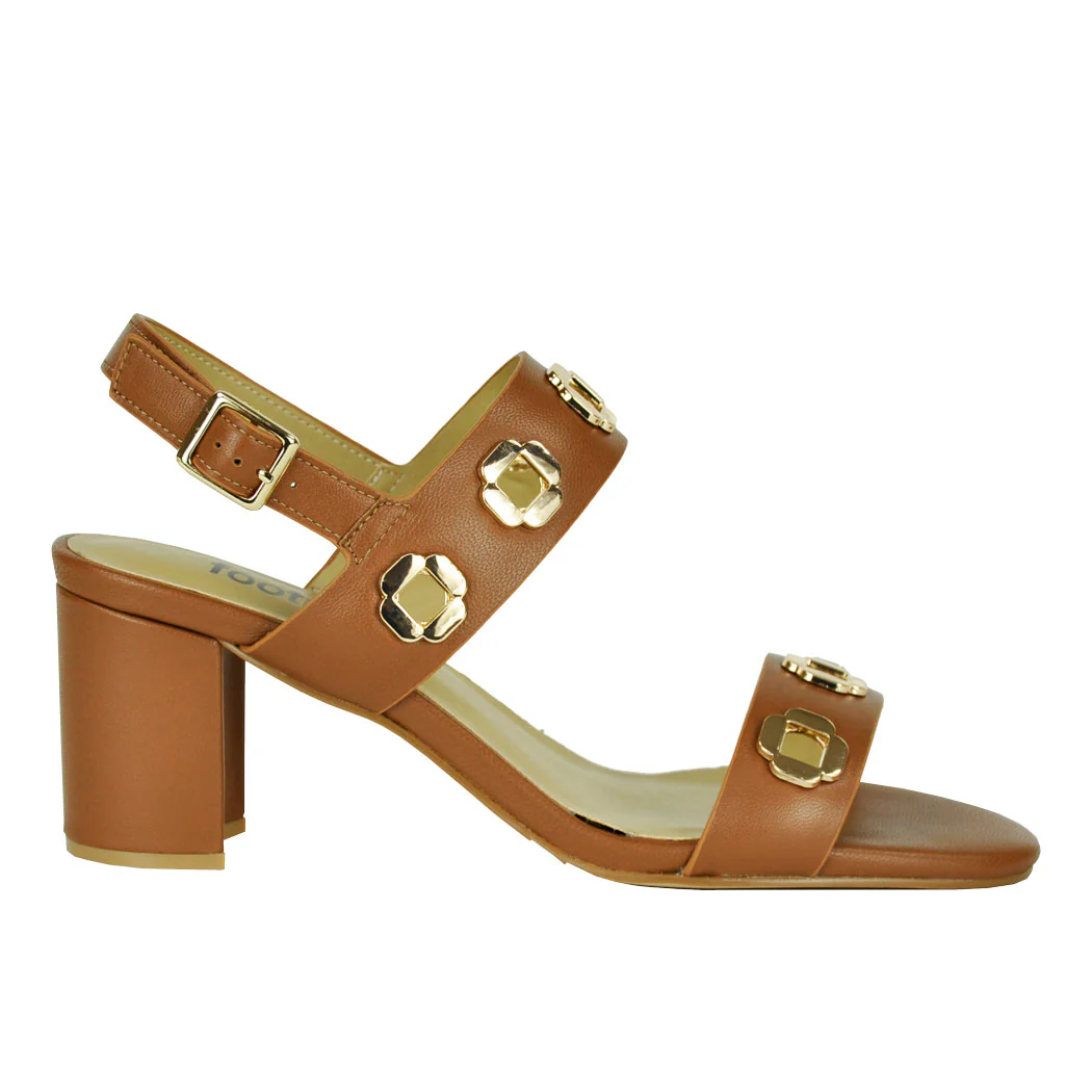 Livie Leather Heel Ornament Sandal - Image 2