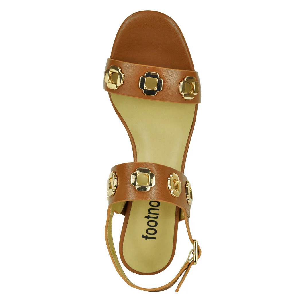 Livie Leather Heel Ornament Sandal - Image 3