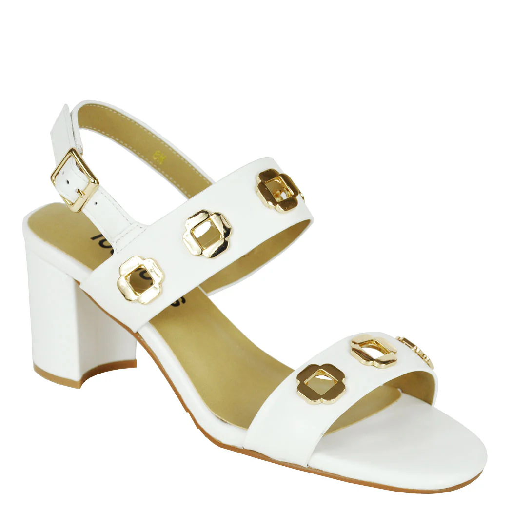 Livie Leather Heel Ornament Sandal