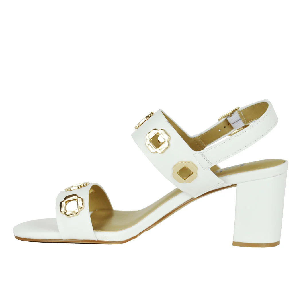 Livie Leather Heel Ornament Sandal - Image 4
