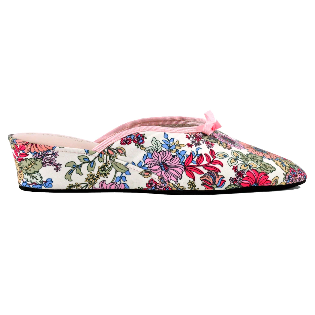 Lolita Floral Print Bow Slipper - Image 2