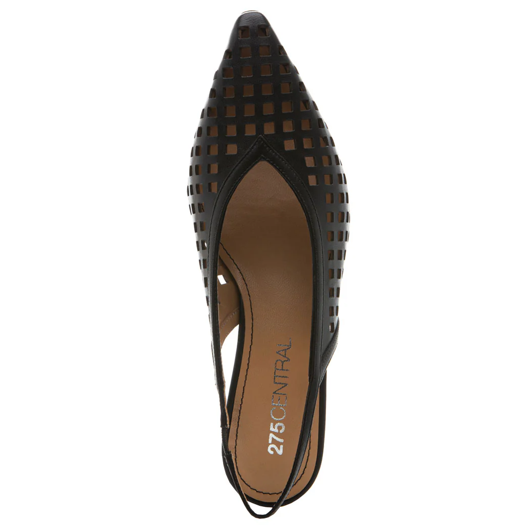 Mabel Perforated Leather Heel Slingback - Image 3