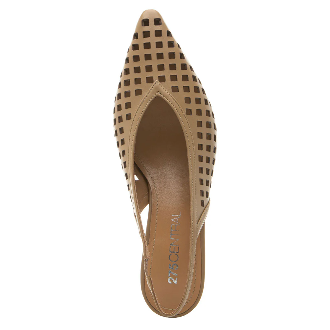 Mabel Perforated Leather Heel Slingback - Image 3