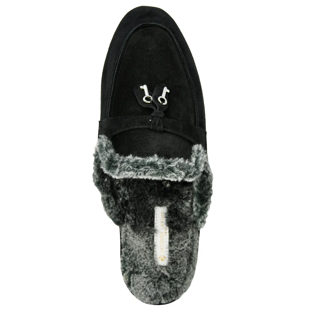 Madison Suede Shearling Key Slipper - Image 3