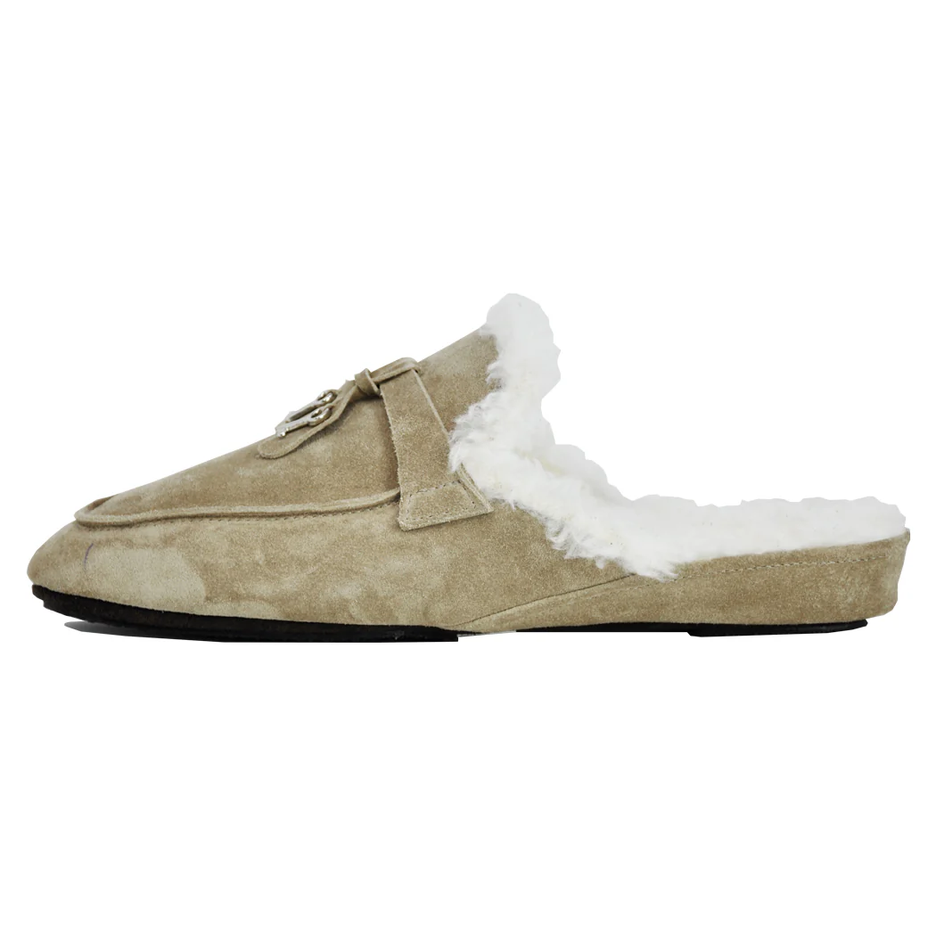 Madison Suede Shearling Key Slipper - Image 4