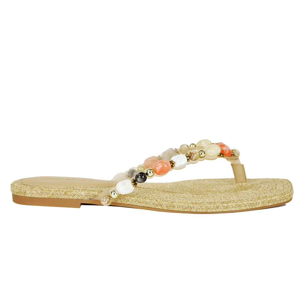 Marble Multicolor Jeweled Flat Thong - Image 2