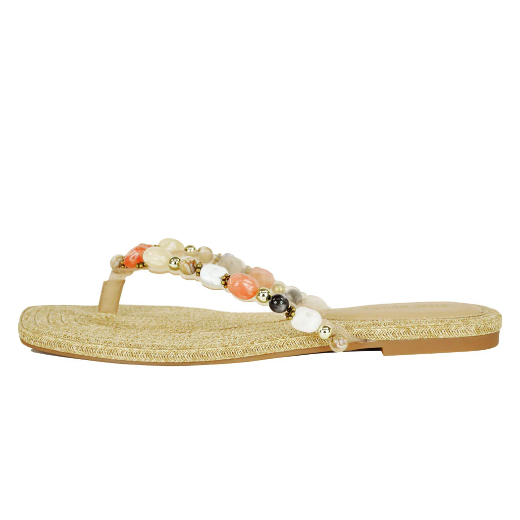 Marble Multicolor Jeweled Flat Thong - Image 4