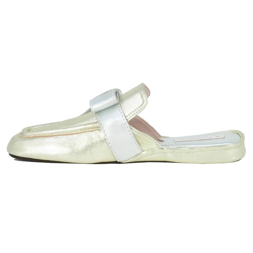 Marlena Metallic Leather Buckle Slipper - Image 4
