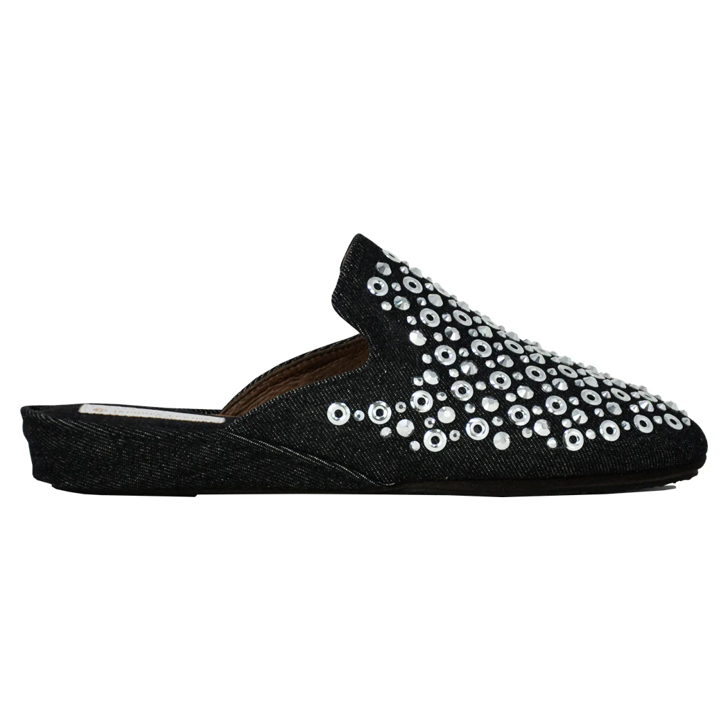 Melody Denim Metal Rivit Slipper - Image 2