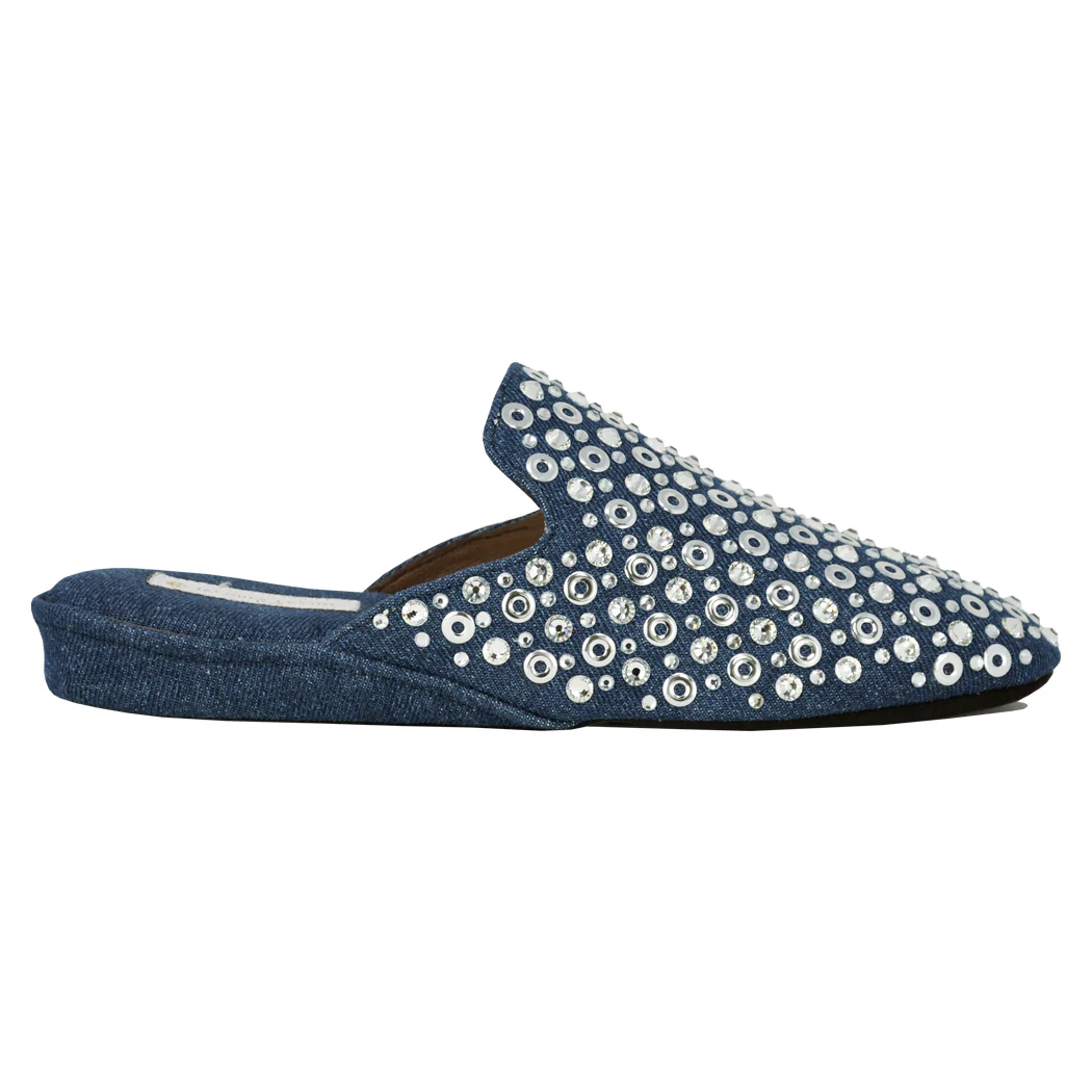 Melody Denim Metal Rivit Slipper - Image 2