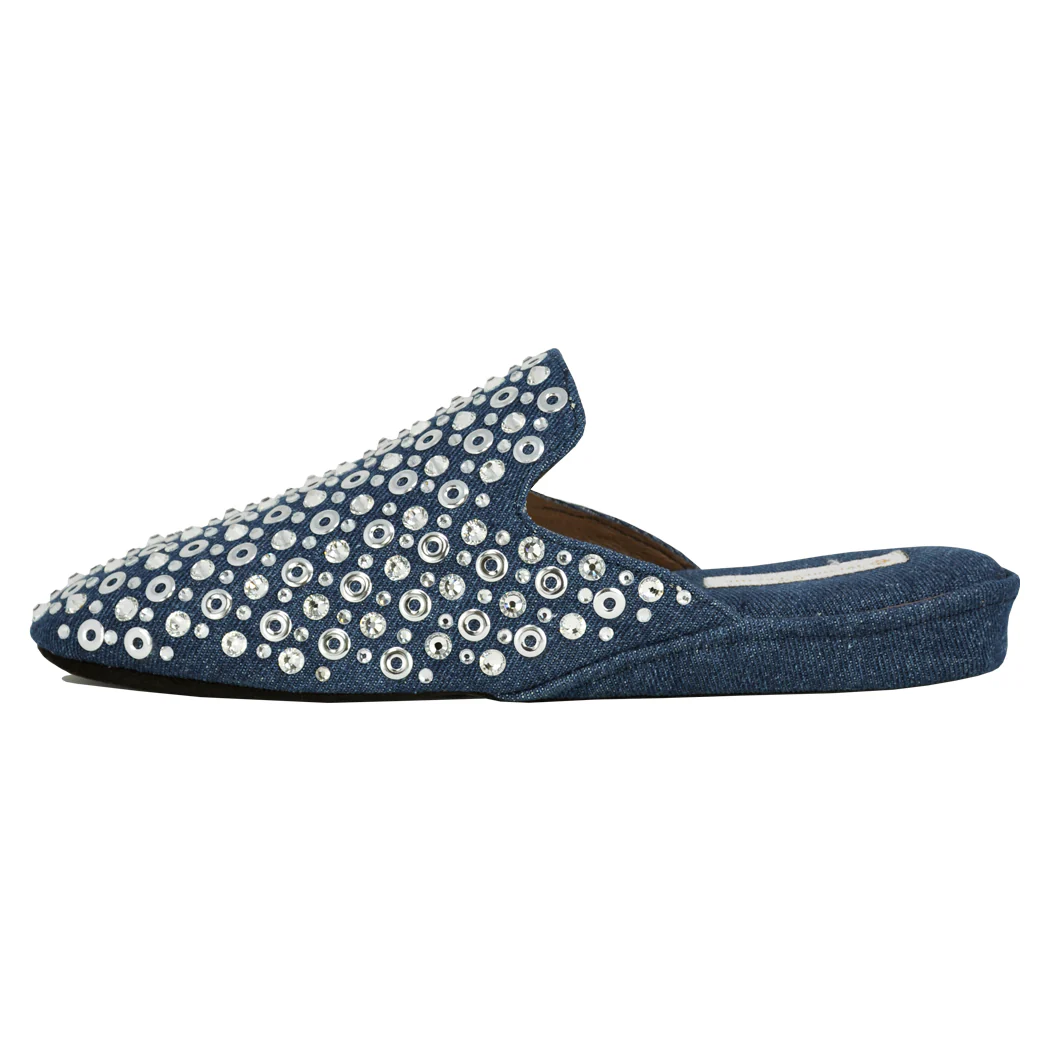Melody Denim Metal Rivit Slipper - Image 4