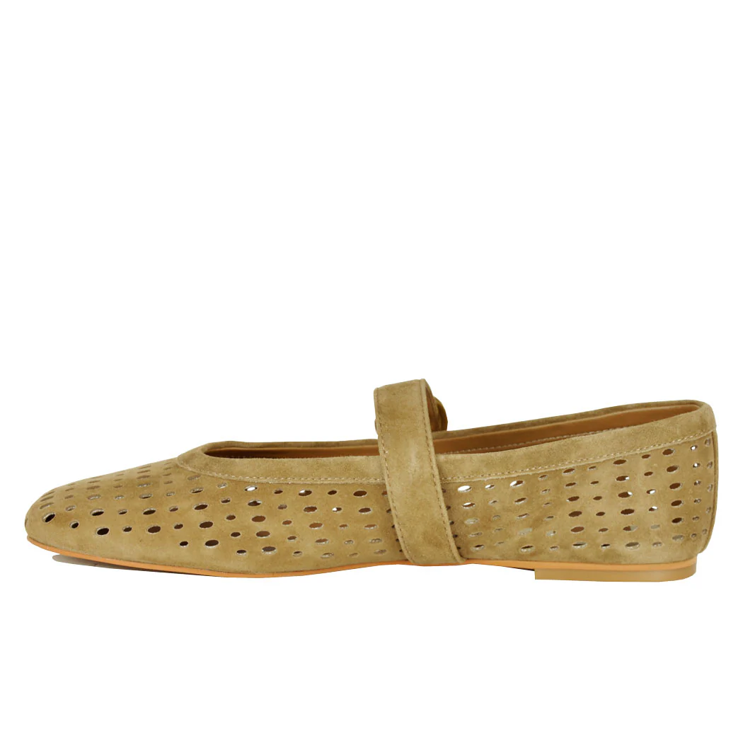 Mikel Perforated Suede Ballet Flat - Image 4